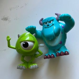 Pixar Monsters Inc - Wind up toys Sulley and Mike - Takara Tomy